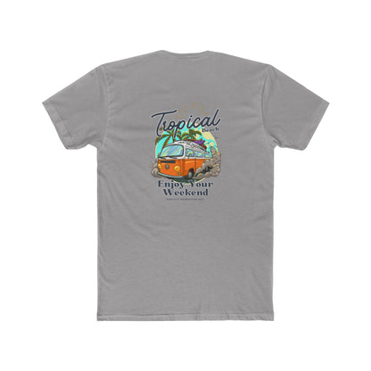 Tropical Beach Van Tee — "Enjoy Your Weekend" Vintage Surf T-Shirt