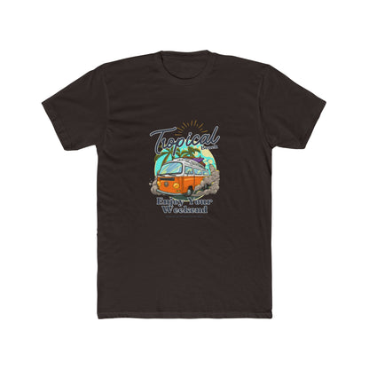 Tropical Beach Van Tee — "Enjoy Your Weekend" Vintage Surf T-Shirt