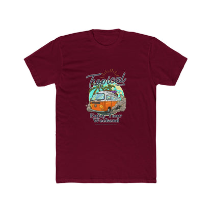 Tropical Beach Van Tee — "Enjoy Your Weekend" Vintage Surf T-Shirt
