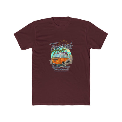 Tropical Beach Van Tee — "Enjoy Your Weekend" Vintage Surf T-Shirt