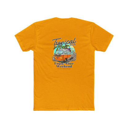 Tropical Beach Van Tee — "Enjoy Your Weekend" Vintage Surf T-Shirt