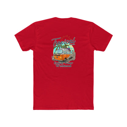 Tropical Beach Van Tee — "Enjoy Your Weekend" Vintage Surf T-Shirt