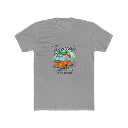 Tropical Beach Van Tee — "Enjoy Your Weekend" Vintage Surf T-Shirt