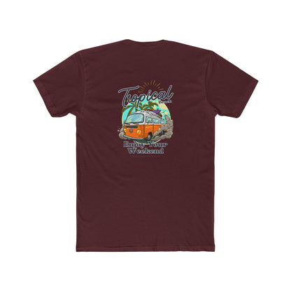Tropical Beach Van Tee — "Enjoy Your Weekend" Vintage Surf T-Shirt