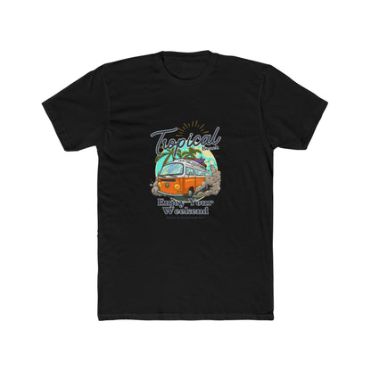 Tropical Beach Van Tee — "Enjoy Your Weekend" Vintage Surf T-Shirt