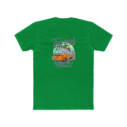 Tropical Beach Van Tee — "Enjoy Your Weekend" Vintage Surf T-Shirt