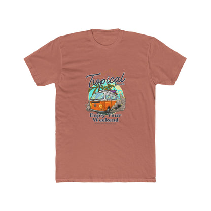 Tropical Beach Van Tee — "Enjoy Your Weekend" Vintage Surf T-Shirt