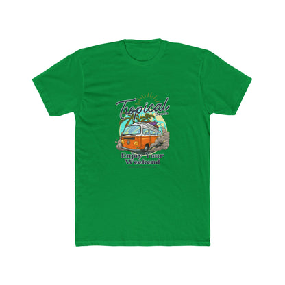 Tropical Beach Van Tee — "Enjoy Your Weekend" Vintage Surf T-Shirt
