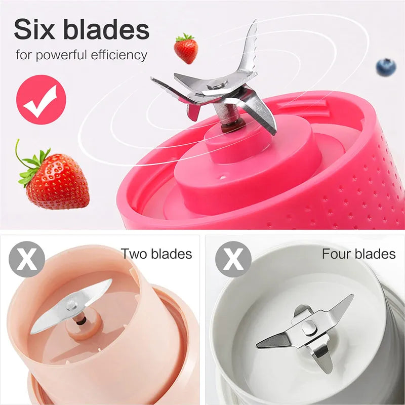 Portable Blender Juicer Personal Size Blender For Shakes And Smoothies With 6 Blade Mini Blender Kitchen Gadgets